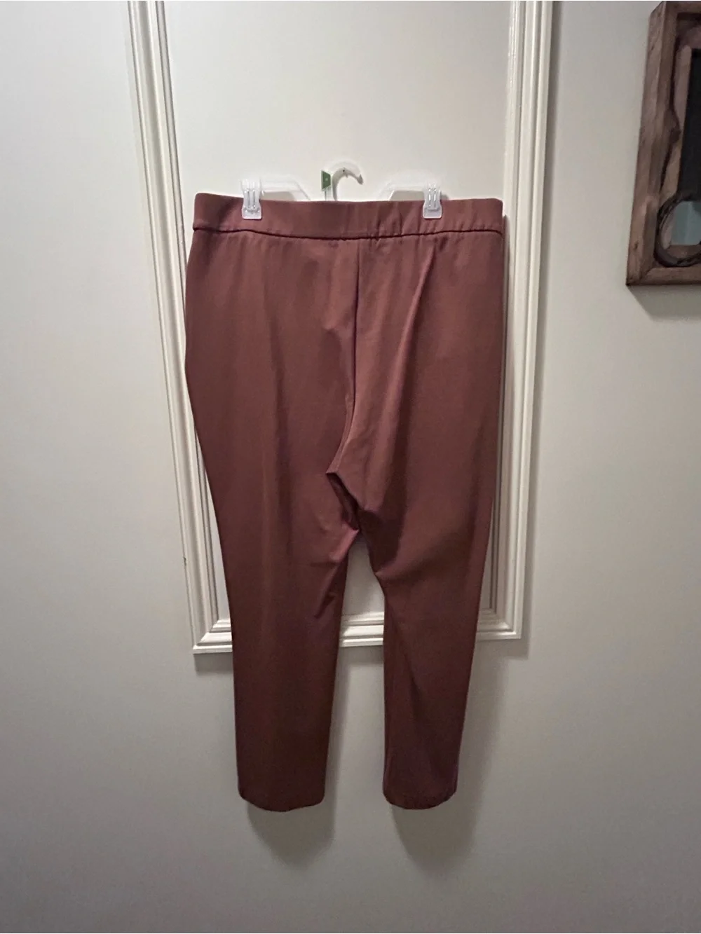 Ava & Viv Cropped High-Rise Ponte Pants in Brown
